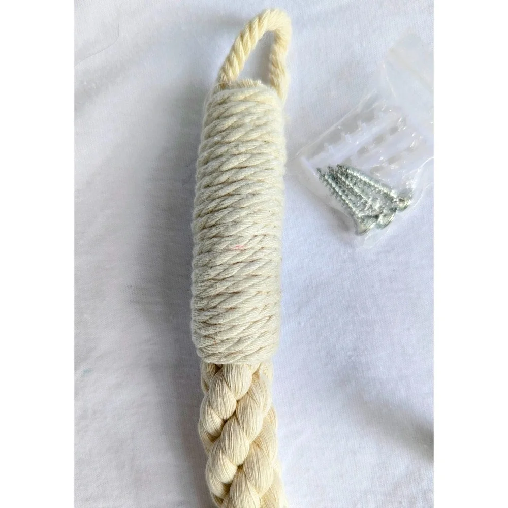 NWOT Nautical Anchor Rope Towel Holder hardware incl White + Gold